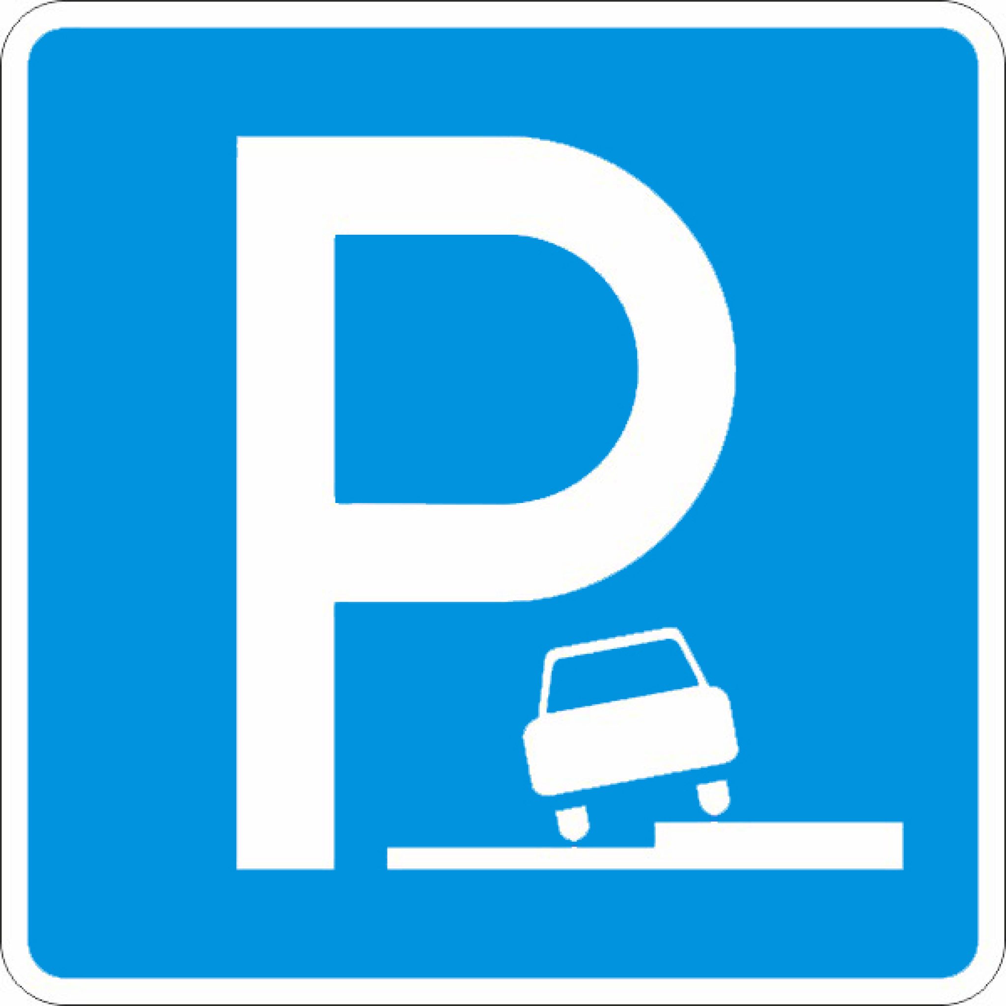 Знак автомобиль на синем фоне прямоугольный